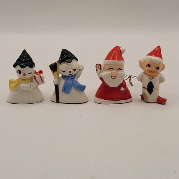 Vintage Holt Howard Porcelain Christmas Miniatures Figurines Set of 4 1958 READ - Picture 1 of 11
